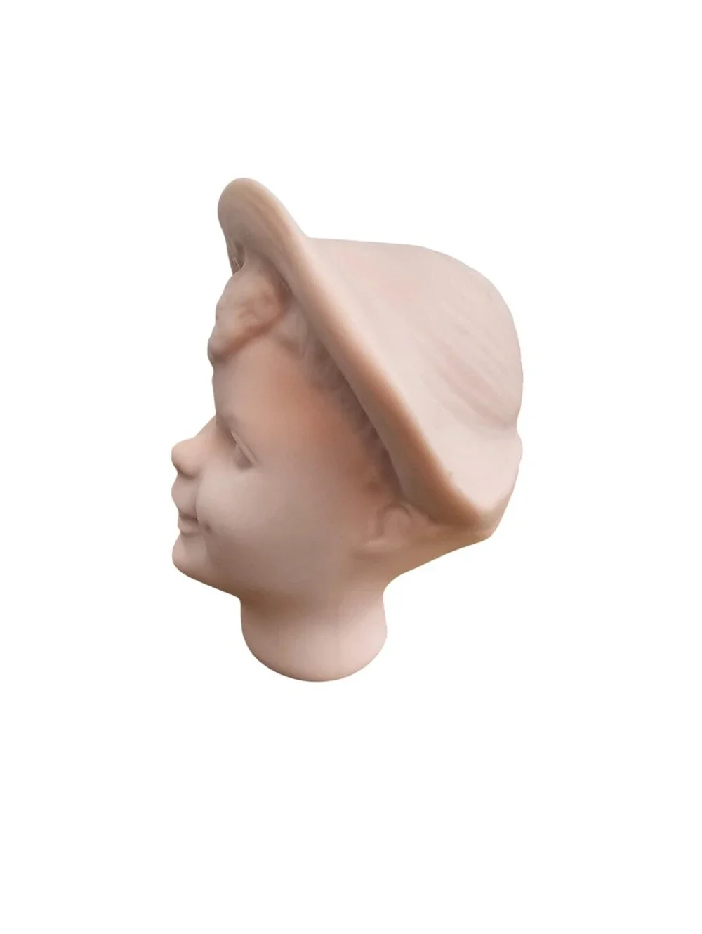 Vintage Unpainted Bisque Doll Head Little Boy 